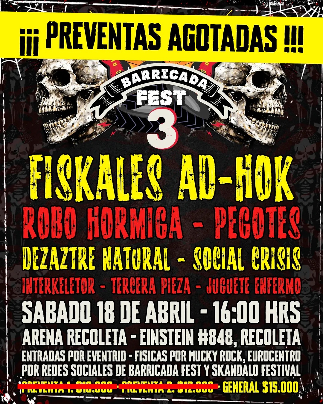 Concurso cerrado: Barricada Fest 3 en Arena Recoleta